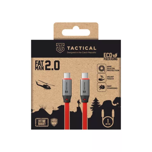 USB-C/USB-C 1m Piros Tactical Fat Man 2.0 Kábel