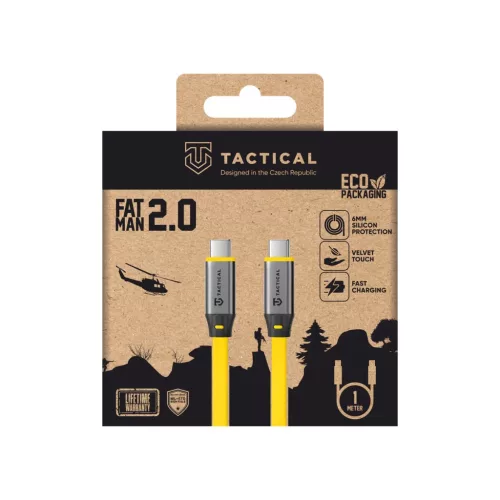 USB-C/USB-C 1m Sárga Tactical Fat Man 2.0 Kábel