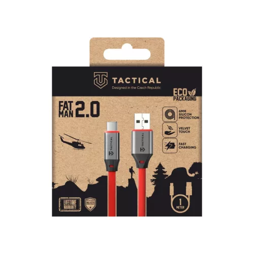 USB-A/USB-C 1m Piros Tactical Fat Man 2.0 Kábel