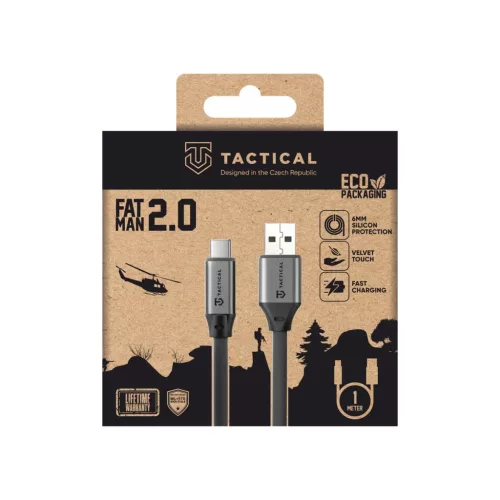 USB-A/USB-C 1m Szürke Tactical Fat Man 2.0 Kábel