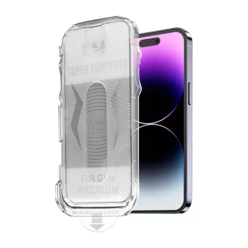 Edzett üveg teljes ragasztású Easy-Stick Box iPhone 17 Pro üvegfólia