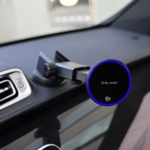 Blavec autós telefontartó BHC-04A Qi2.2 25W mágneses qi töltéssel szélvédőre (BHC04A-MWIB) fekete MagSafe