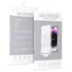   Edzett Üveg Teljes Ragasztású Könnyen Felhelyezhető Doboz iPhone 17 Pro Max Fekete üvegfólia