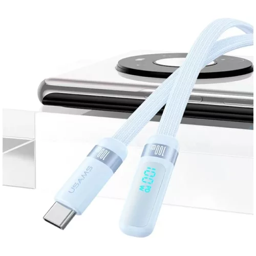 USAMS US-SJ653 USB-C / USB-C kábel kék