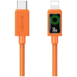 USAMS SJ774 PD 30W USB-C/Lightning kábel 1.2m narancssárga