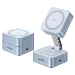   UGREEN W752 2in1 vezeték nélküli töltő állomás, 35W, 3A, 1 x USB-C, kék