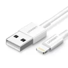 USB-A - Lightning Kábel UGREEN US155 (20730), 18W, 2.4A, 2m, Fehér