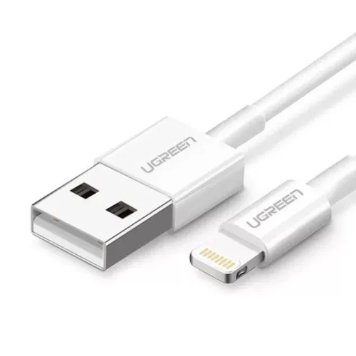 USB-A - Lightning Kábel UGREEN US155 (20730), 18W, 2.4A, 2m, Fehér