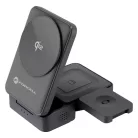 Forcell F-Energy 3 az 1-ben Flex Pro Qi2 MagSafe kompatibilis vezeték nélküli töltő (F-05) ezüst