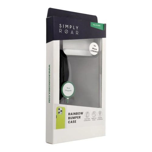 iPhone 17 Pro Max ROAR RAINBOW BUMPER tok, fekete