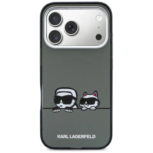 iPhone 17 Pro Max Fekete Karl Lagerfeld IML K&CH Heads Logo MagSafe tok