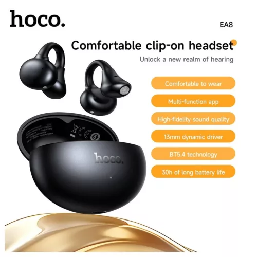 Hoco TWS EA8 vezeték nélküli fülhallgató fém fekete