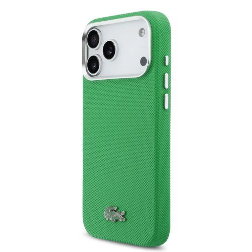 iPhone 17 Pro Max zöld Lacoste Iconic Petit Pique Metal Logo MagSafe tok