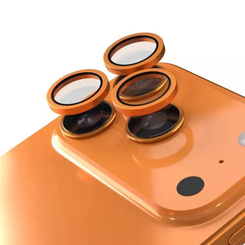 iPhone 17 Pro / 17 Pro Max kamera lencsevédő narancssárga üvegfólia