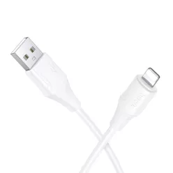 USB A - Lightning Szilikon Kábel Hoco 2,4A 1 m fehér