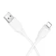 USB A - Lightning Szilikon Kábel Hoco 2,4A 1 m fehér