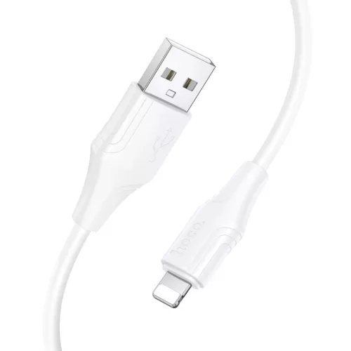USB A - Lightning Szilikon Kábel Hoco 2,4A 1 m fehér