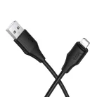 Lightning USB kábel Hoco 2,4A 1 m szilikon fekete