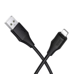 Lightning USB kábel Hoco 2,4A 1 m szilikon fekete