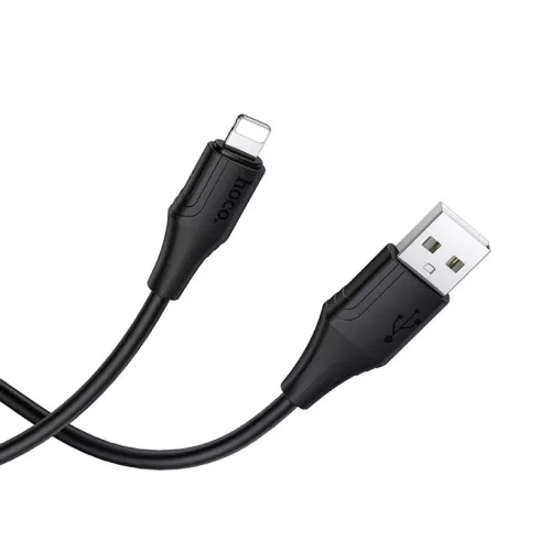 Lightning USB kábel Hoco 2,4A 1 m szilikon fekete