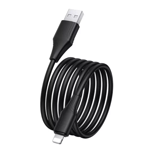 Lightning USB kábel Hoco 2,4A 1 m szilikon fekete