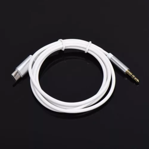Type C férfi - Jack 3,5 mm férfi fehér kábel