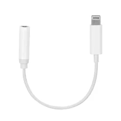   iPhone 7 és iPhone 7 Plus Adapter AUX Lightning (male) Jack 3,5 mm (female) fehér