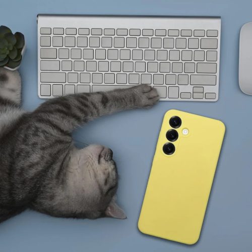 Samsung Galaxy A37 5G tok szilikon 2 mm citromsárga tok