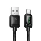 USB A-ról USB C-re LCD kijelzős kábel Hoco 3A 1,2 m fekete