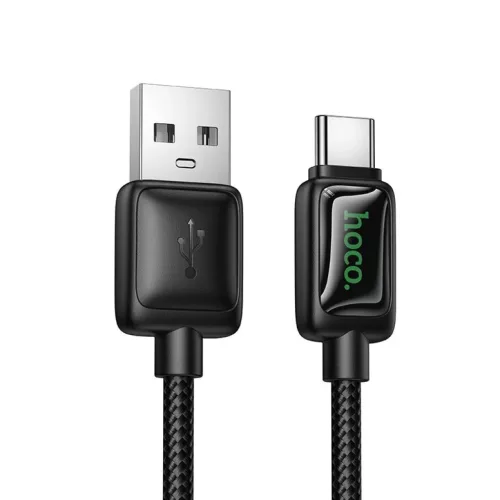 USB A-ról USB C-re LCD kijelzős kábel Hoco 3A 1,2 m fekete
