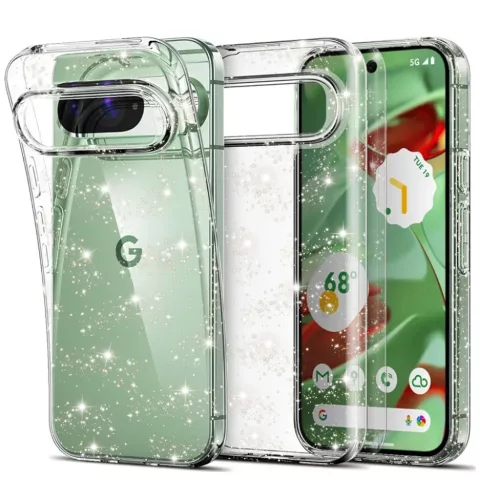 Techsuit - SparkleSkin Sorozat - Google Pixel 9 - Átlátszó tok