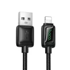 Hoco U146 2,4A 1,2 m LCD kijelzős USB A - Lightning kábel fekete
