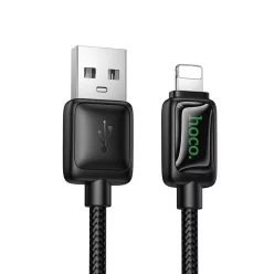   Hoco U146 2,4A 1,2 m LCD kijelzős USB A - Lightning kábel fekete