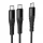 Hoco 2 az 1-ben USB C-ről USB C+C-re kábel 1 m fekete