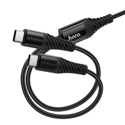 Hoco 2 az 1-ben USB C-ről USB C+C-re kábel 1 m fekete