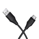 Szilikon kábel USB A-ról USB C-re, Hoco 3A 1 m X124 fekete