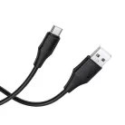 Szilikon kábel USB A-ról USB C-re, Hoco 3A 1 m X124 fekete