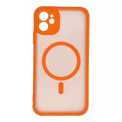 iPhone 11 teljesen matt mágneses tok narancssárga,