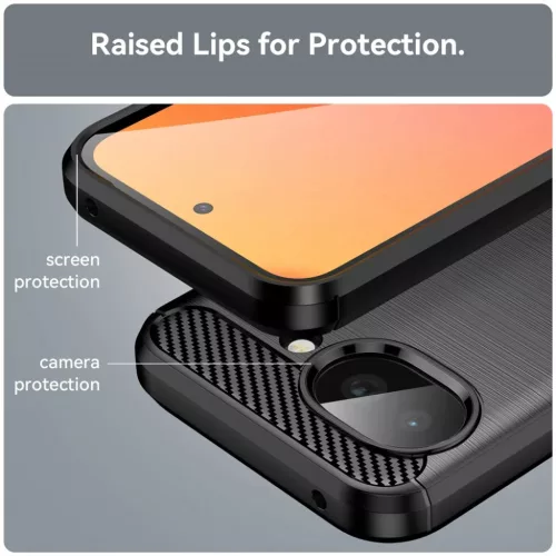 Google Pixel 10a Fekete Techsuit Carbon Silicone tok