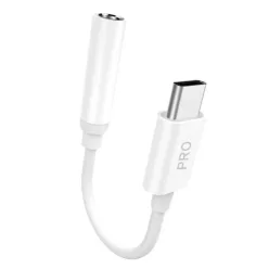   Dudao audio adapter fejhallgató adapter USB Type C-ről 3.5 mm-es mini jack csatlakozóra fehér (L16CPro white)