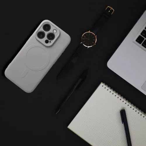 iPhone 16 Pro tok szilikon mágneses tok nagy kivágással titánszürke