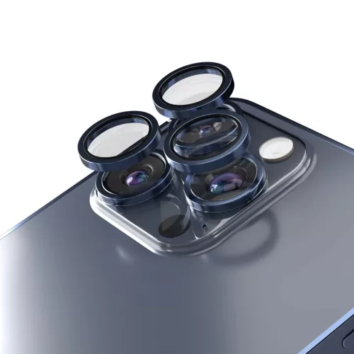 iPhone 15 Pro / 15 Pro Max kamera lencsevédő mélykék üvegfólia