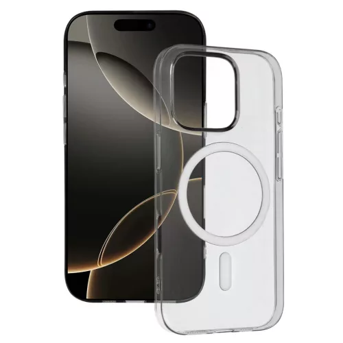 iPhone 16 Pro Szürke Transparent Slim Magsafe tok