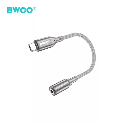 BWOO Adapter Type C 3,5MM Jack BZ65, szürke