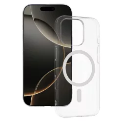 iPhone 16 Pro fehér Átlátszó Slim Magsafe tok