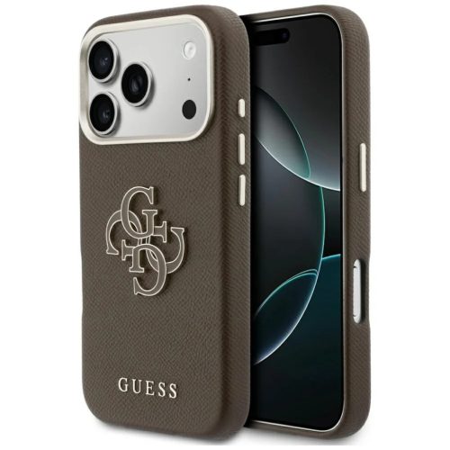 iPhone 17 Pro Max Guess FW Resin Logo barna tok