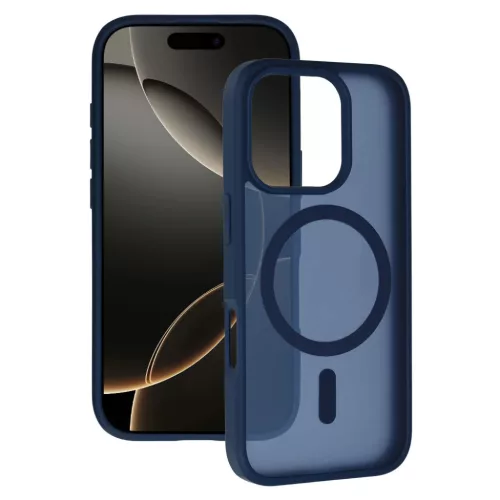 Tel Protect Aura Matt Magsafe Tok Iphone 15 Pro sötétkék