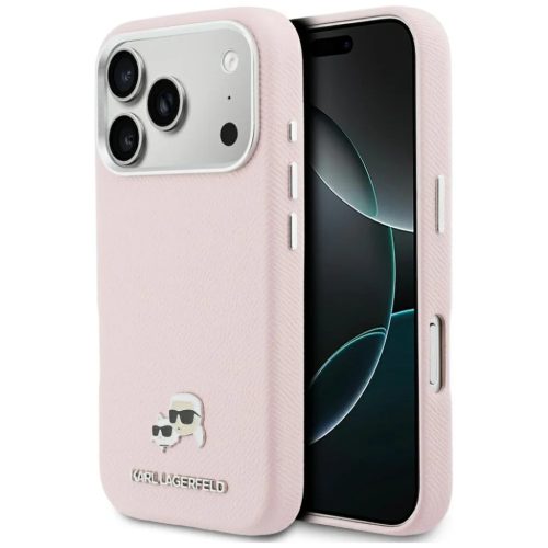 iPhone 17 Pro Max Karl Lagerfeld Karl & Choupette Fej Tűk Saffiano MagSafe pink tok