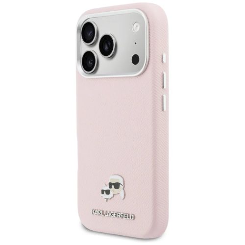 iPhone 17 Pro Max Karl Lagerfeld Karl & Choupette Fej Tűk Saffiano MagSafe pink tok
