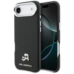   iPhone 17 Air Karl Lagerfeld Karl & Choupette Head Pins Saffiano MagSafe fekete tok